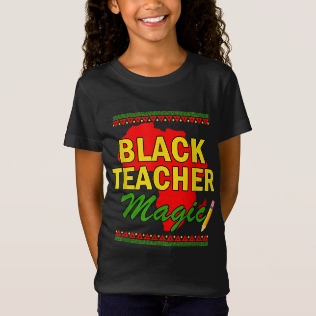 Camiseta Maestra negra maestra maestra de magia mes de hist (Anverso)