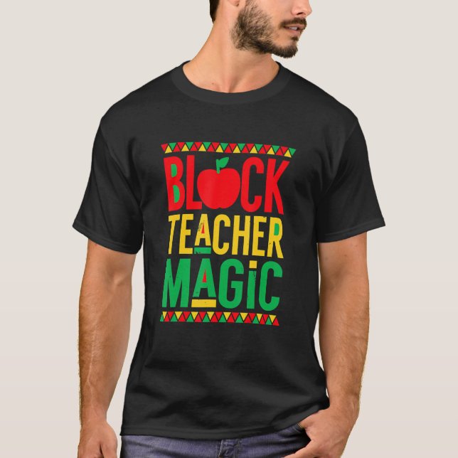 Camiseta Maestra negra Maestra mágica profesora de historia (Anverso)
