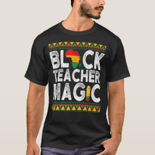 Camiseta Maestra negra Maestra mágica profesora de historia