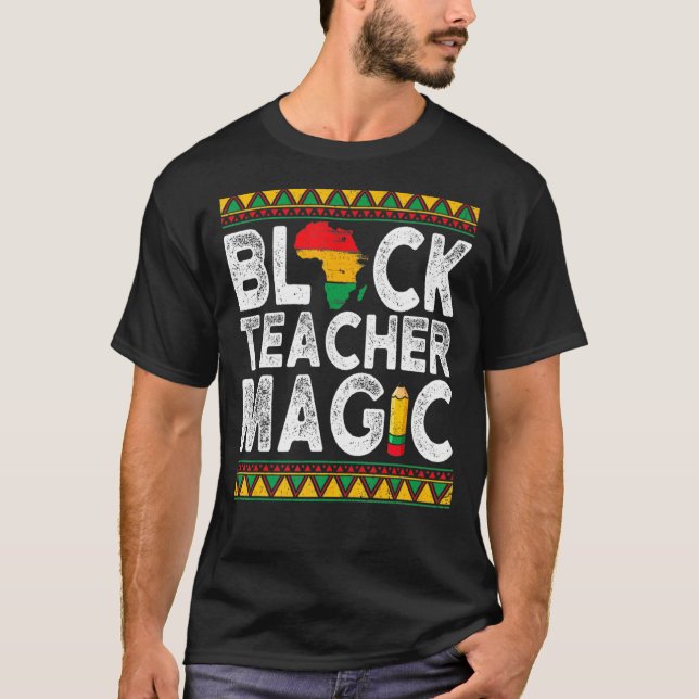 Camiseta Maestra negra Maestra mágica profesora de historia (Anverso)