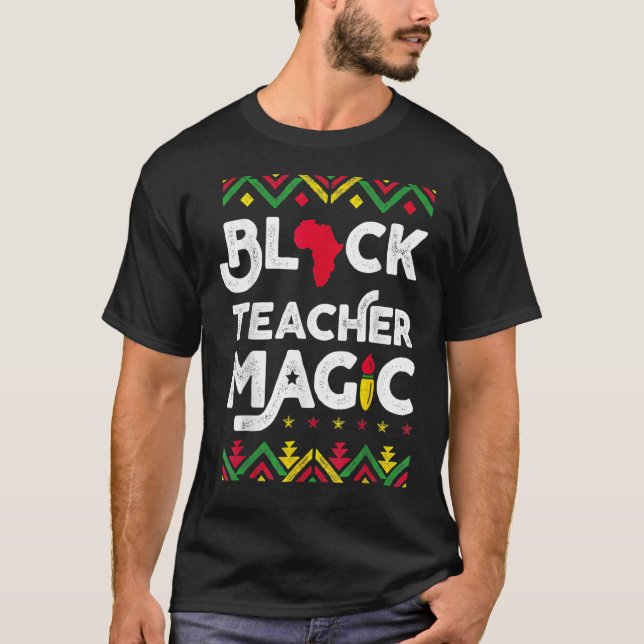Camiseta Maestra negra mágica historia negra afroamericana (Anverso)