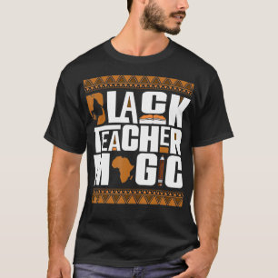Camiseta Maestra negra mágica Melanin profesora historia ne