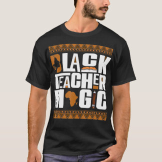 Camiseta Maestra negra mágica Melanin profesora historia ne