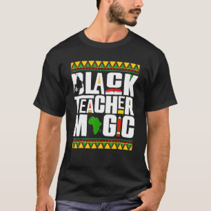 Camiseta Maestra negra mágica Melanin profesora historia ne