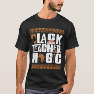 Camiseta Maestra negra mágica Melanin profesora historia ne