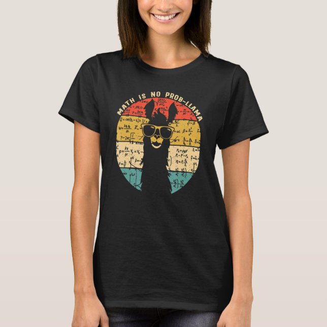 Camiseta Maestra No Es Un Prob Llama Math Llama Teacher (Anverso)