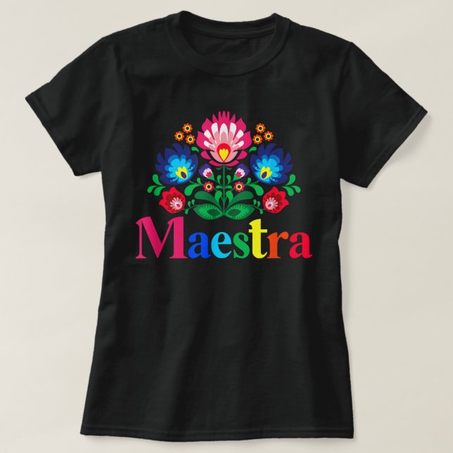 Camiseta Maestra Orgullosa Profesora Española Bilingual (Diseño del anverso)