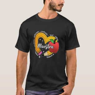 Camiseta Maestra Palabra Con Corazón De Lápiz Español ESL B