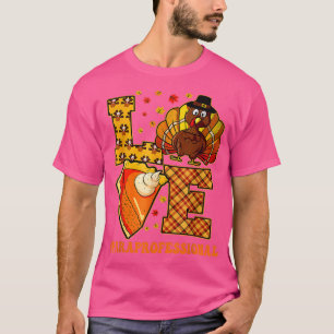 Camiseta Maestra Paraprofesional de Acción de Gracias Turqu
