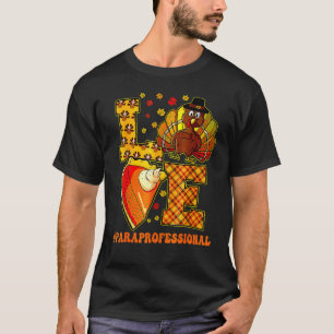 Camiseta Maestra Paraprofesional de Acción de Gracias Turqu