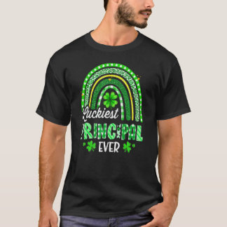 Camiseta Maestra principal más afortunada jamás Arcoíris dí