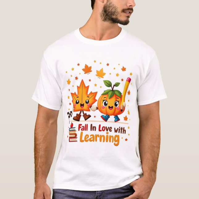 Camiseta Maestra retro cae en Png, se enamora de aprender (Anverso)