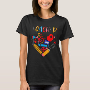 Camiseta Maestra Retro Colorfu l Teacher de la Escuela Prim