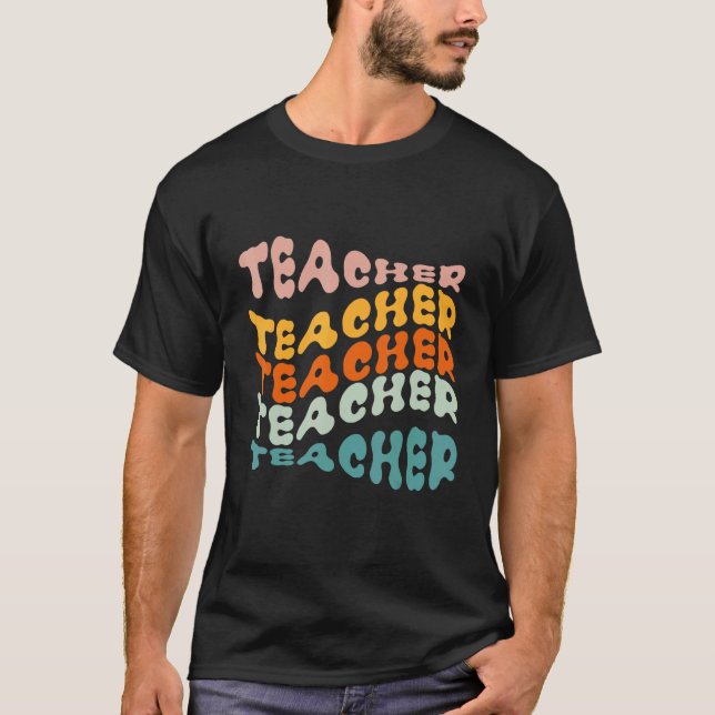Camiseta Maestra Retro Colorful Elemental (Anverso)