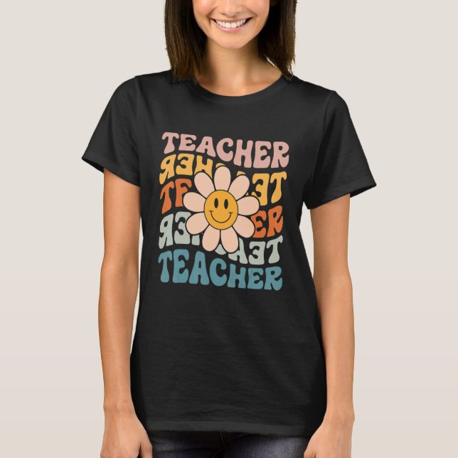 Camiseta Maestra Retro Colorful Elemental (Anverso)