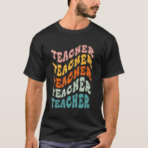 Camiseta Maestra Retro Daisy Colorful Elemental School Te