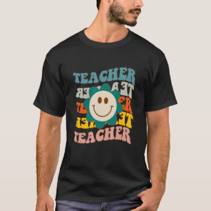 Camiseta Maestra Retro Daisy Colorful Elemental School Te