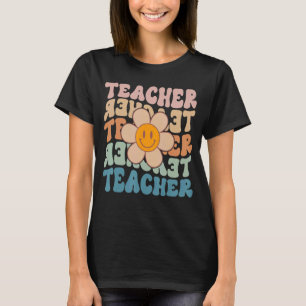 Camiseta Maestra Retro Daisy Colorful Elemental School Te