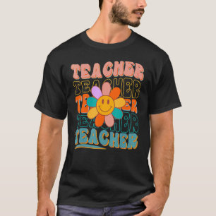 Camiseta Maestra Retro Daisy Colorful Elemental School Te