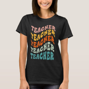 Camiseta Maestra Retro Daisy Colorful Elemental School Te