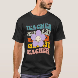 Camiseta Maestra Retro Daisy Colorful Elemental School Te