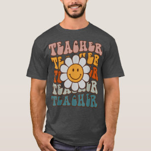 Camiseta Maestra Retro Daisy Colorido Té de la Escuela Prim