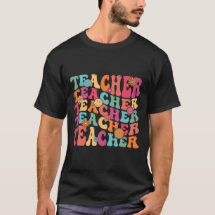Camiseta Maestra Retro Groovy Inspiradora Feliz Ck A Tal