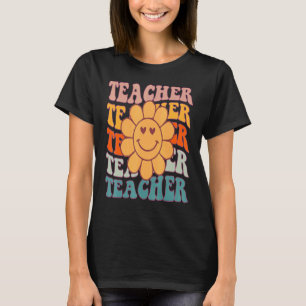 Camiseta Maestra retro Groovy vuelve a la escuela educadora