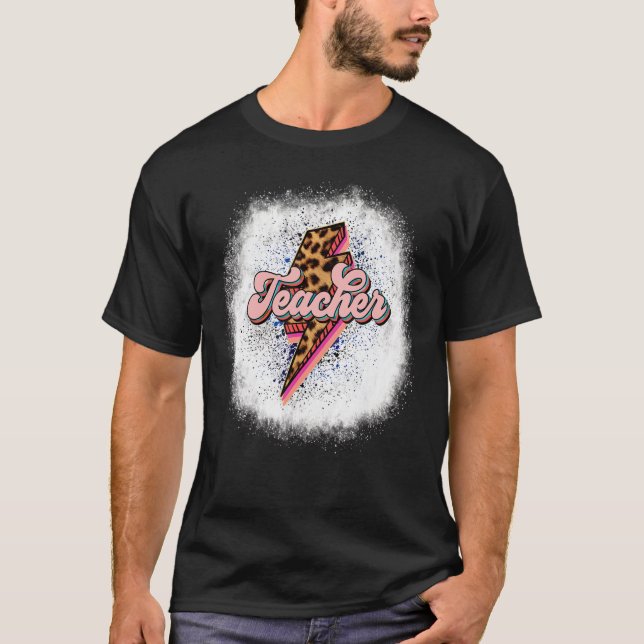 Camiseta Maestra Retro Lámpara Bleached Leopard Teac (Anverso)