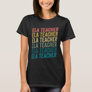 Camiseta Maestra Retro Vintage ELA Para Arte En Inglés