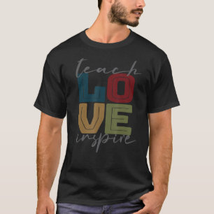 Camiseta Maestra Retro Vintage Enseña Amor Inspire Profesor