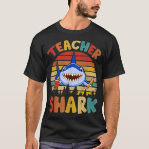 Camiseta Maestra retro vintage Tiburón maestro gracioso tib