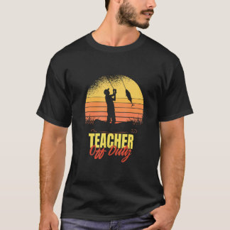 Camiseta Maestra sin trabajo Pesca Retro Sunset School Ense