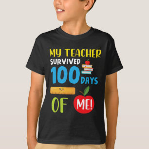 Camiseta Maestra Sobrevivió A 100 Días De Mí Diversión 100