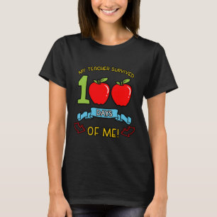 Camiseta Maestra Sobrevivió A 100 Días De Mi Jardín De Niño