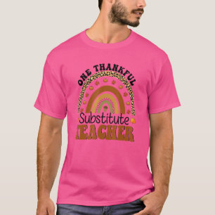 Camiseta Maestra Sustituta Agradecida Profesora De Arcoiris