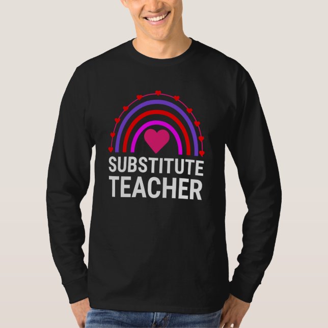 Camiseta Maestra sustituta arcoíris profesoras lindas (Anverso)