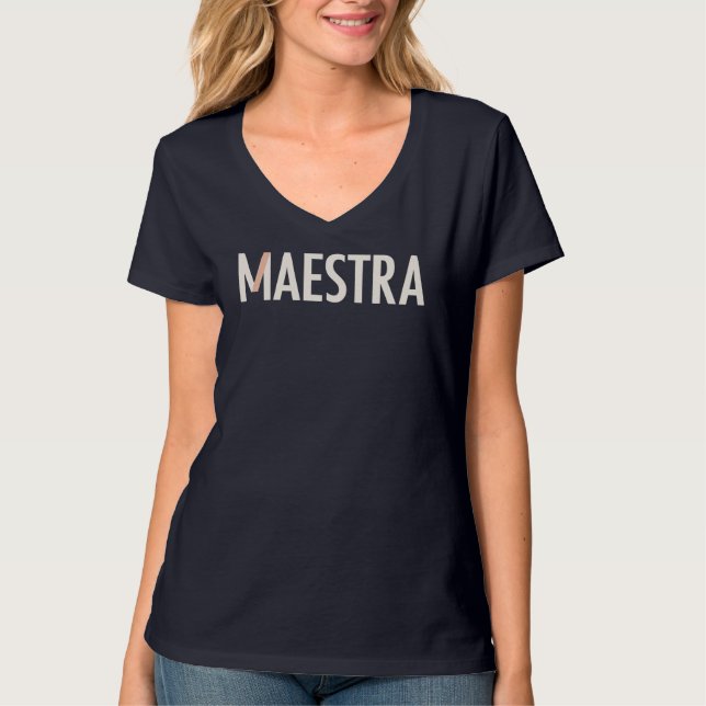 Camiseta Maestra V-Cuello (Anverso)