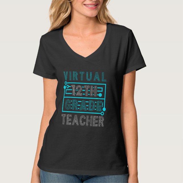 Camiseta Maestra Virtual De 12 Grados Puede Enseñar Práctic (Anverso)