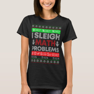 Camiseta Maestra y matemática: Sleigh Math Problema con los