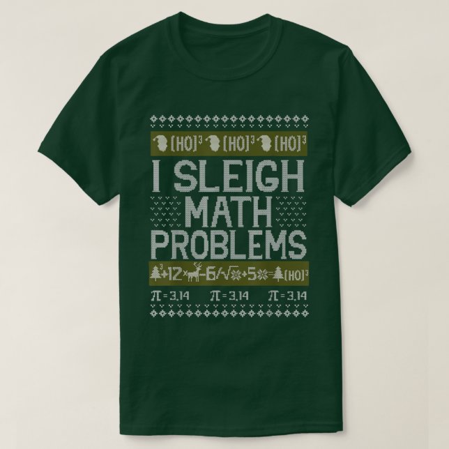 Camiseta Maestra y matemática: Sleigh Math Problema con los (Diseño del anverso)