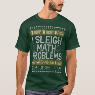 Camiseta Maestra y matemática: Sleigh Math Problema con los