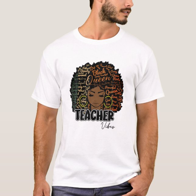 Camiseta Maestras afro retro de historia negra en el mes de (Anverso)