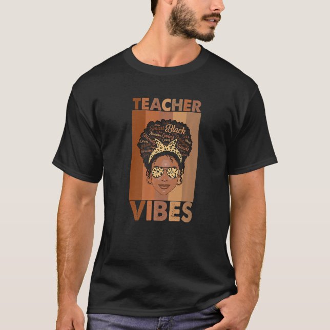 Camiseta Maestras afro retro de historia negra en el mes de (Anverso)