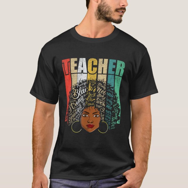 Camiseta Maestras de Melanin Negra vestirán a afroamericana (Anverso)