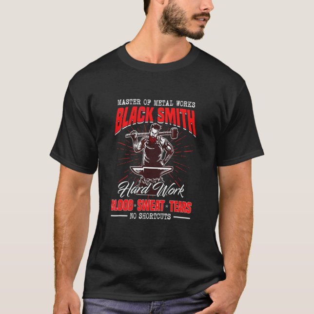 Camiseta Maestría De Obras Metalizado Sangre De Trabajo De  (Anverso)