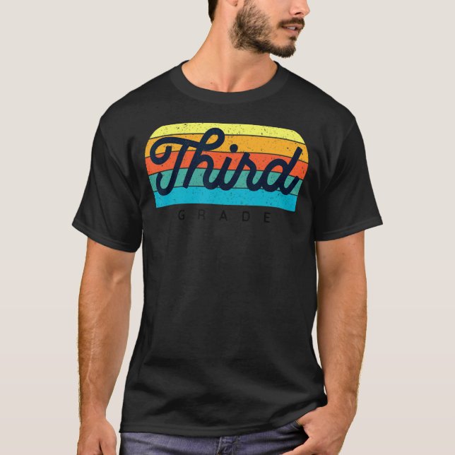 Camiseta Maestría en Arcoiris Retro Tercer Grado 3 Grader C (Anverso)