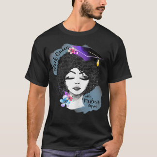 Camiseta Maestría en Graduación Mujer Negra Reina