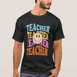 Camiseta Maestría en Retro Groovy Sonrisas Felices Primer D
