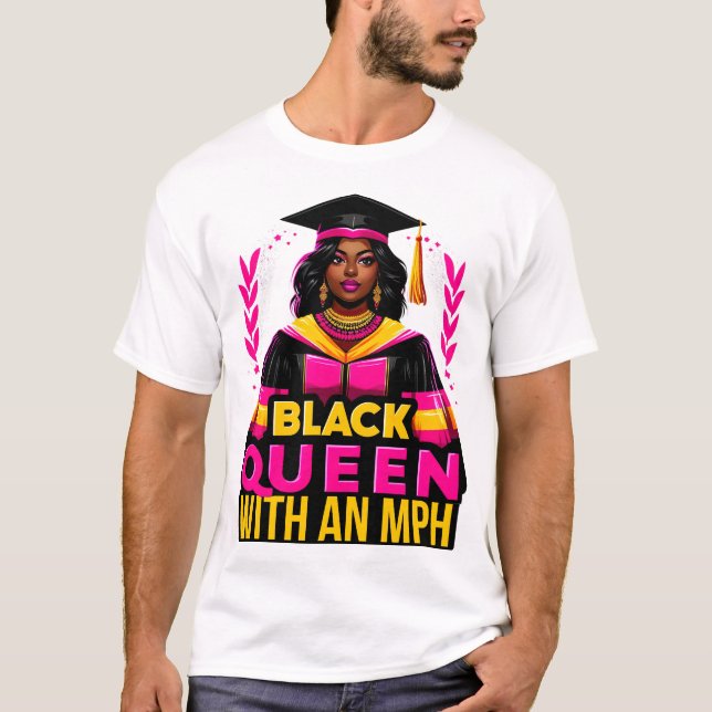 Camiseta Maestría en Salud Pública del MPH de Reina Negra (Anverso)